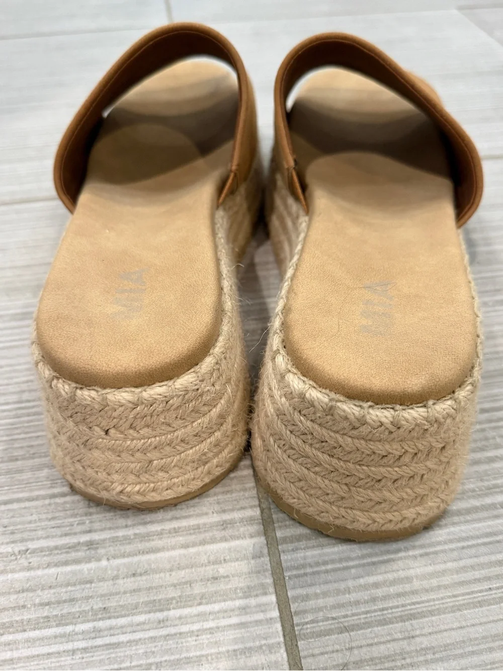Women’s MIA Tan Platform Espadrille Slide Sandals